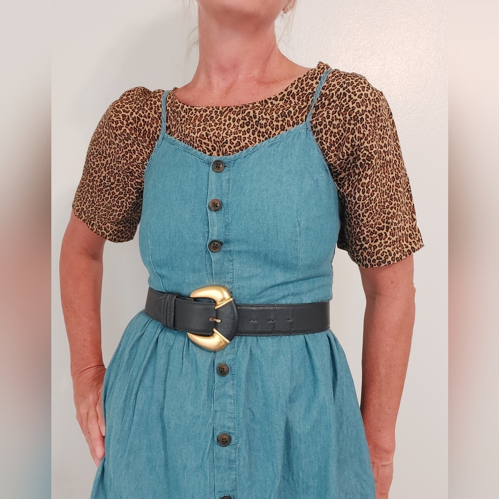 Annie Alexander Animal Print 100% Silk Vintage Blouse - Picture 5 of 7